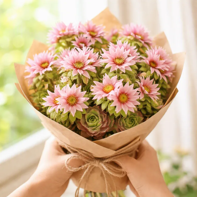 Sempervivo rosa - imagem 3